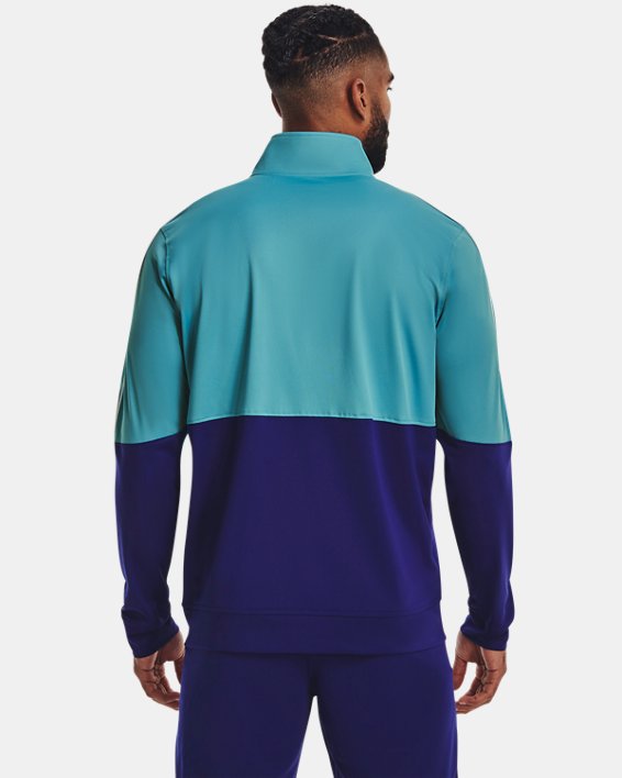 Men's UA Pique Track Jacket, Blue, pdpMainDesktop image number 1